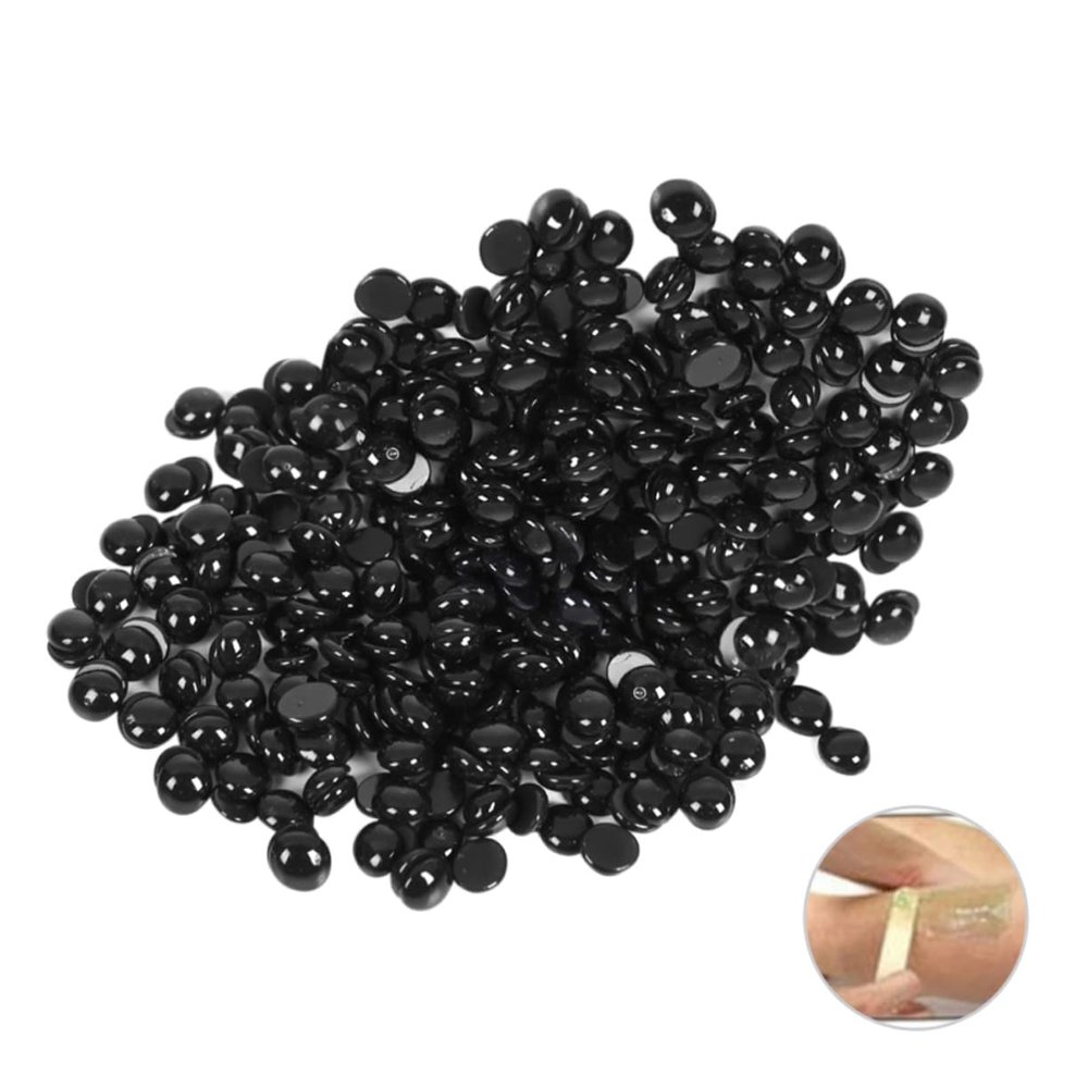 FOYTOKI 50g Painless Hair Removal Wax Beans Black Hot Film Hard Wax for Face Arms Legs Easy Application with Wax Heater Safe Material for Sensitive Skin