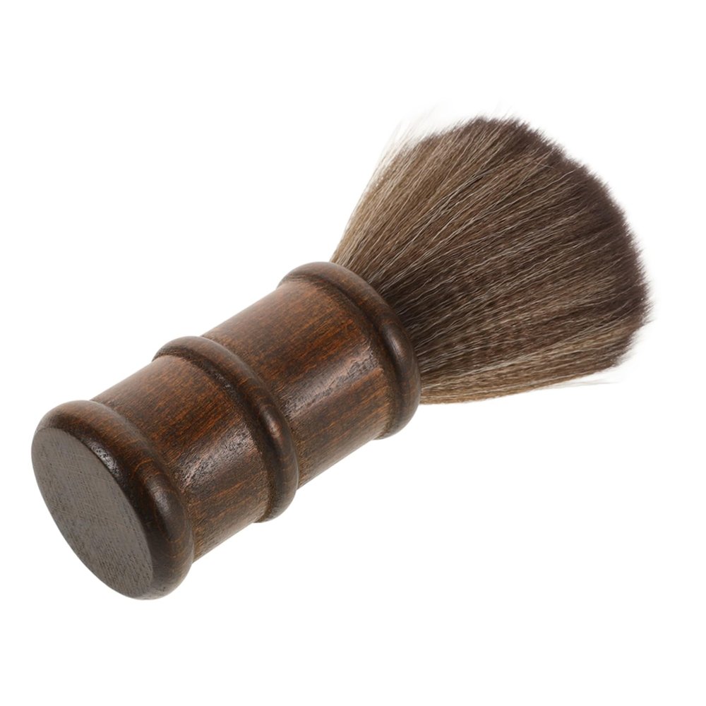 FRCOLOR 107g Broken Hair Brush Neck Duster for Barbers Ergonomic Multi-functional Cleaning Brush for Hair Cutting and Styling Salons Wooden Sweep Tool for Neck and Face Cleanup