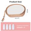 Clear Makeup Bag with Zipper- Travel Cosmetic Bags Set for Carry On, TSA Approved Toiletry Bag, Makeup Organizer, Clear Travel Makeup Bag with Handle, Travel Essentials (Brown, Large) view 2