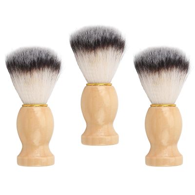 3 Pcs Beard Cleaning Brush for Men Soft Hair Wooden Handle Rich Foam Beard Grooming Brush for Daily Use