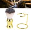 Dioche Shaving Brush Set, Shaving Brush with Stand Synthetic Hair Shaving Brush with Holder Stand for Men Gromming Shaving Tool view 2