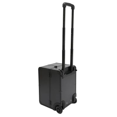 EcoTypee Rolling Makeup Train Case with Wheels, Makeup Train Case with 6 Trays, Cosmetic Makeup Trolley Cart Travel Case On Wheels for Hairstylists, Beauticians (Black)