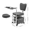 BANEBONE Foldable Manicure Table with Rolling Wheels and Drawers - Portable Nail Tech Station for Nail Spa, Beauty Salon, Massage Stool Included (Black) view 2
