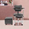BANEBONE Foldable Manicure Table with Rolling Wheels and Drawers - Portable Nail Tech Station for Nail Spa, Beauty Salon, Massage Stool Included (Black) view 3