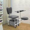 BANEBONE Foldable Manicure Table with Rolling Wheels and Drawers - Portable Nail Tech Station for Nail Spa, Beauty Salon, Massage Stool Included (Black) view 4