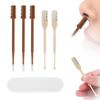 5pcs 2 in 1 Nose Trimmer, Double-Sided & Single-Sided Nose Razors 360 Degrees Rotating Nostril Hair Cleaner for Women & Men (Brown, White) view 1