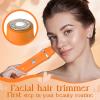Facial Hair Removal for Women - Waterproof 2 in1 Rechargeable Eyebrow Facial Trimmer and Bikini Trimmer for Women, Painless Face Electric Razor/Shaver for Lip, Arms, Face, Peach Fuzz view 2
