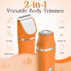 Facial Hair Removal for Women - Waterproof 2 in1 Rechargeable Eyebrow Facial Trimmer and Bikini Trimmer for Women, Painless Face Electric Razor/Shaver for Lip, Arms, Face, Peach Fuzz view 3