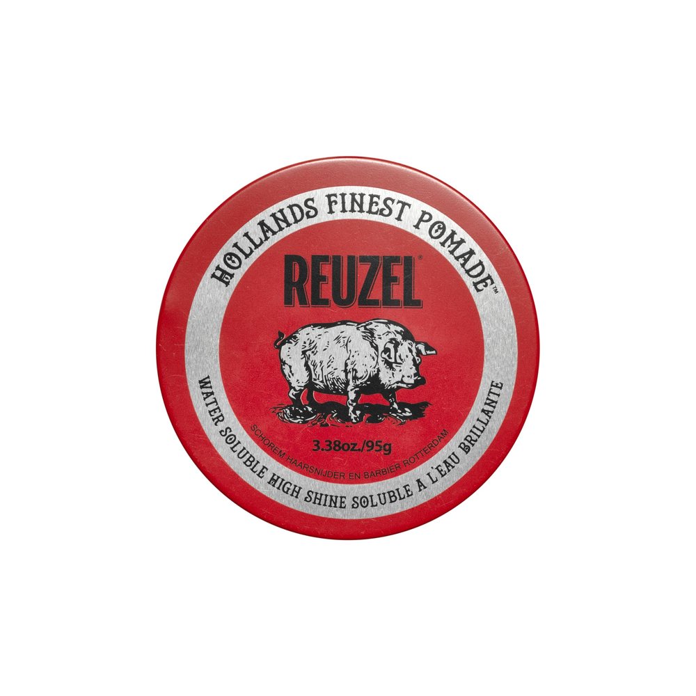 REUZEL Red Pomade, Medium All Day Hold, Water Soluble Styling, High Shine and Flake Free, Easy To Wash Out, For All Hair Types