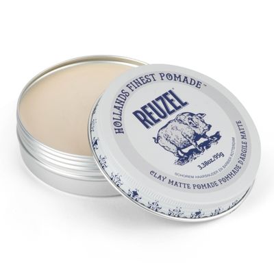 REUZEL Clay Matte Pomade, Medium All Day Hold, Water Soluble Styling, Matte Finish and Flake Free, Easy To Wash Out, For All Hair Types