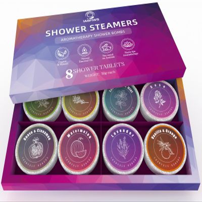 Shower Steamers Aromatherapy, Christmas Stocking Stuffers for Teen Girls for Women Mom Her, 8-Pack Shower Bombs, White Elephant Gifts, Organic Essential Oils Relaxation & Self Care Gifts for Men