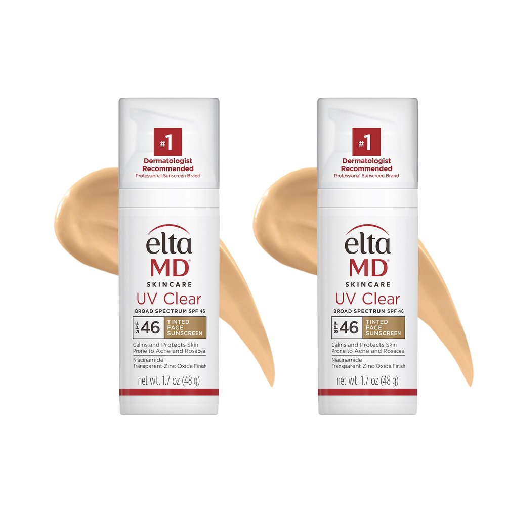 EltaMD UV Clear Tinted Face Sunscreen, SPF 46 Oil- Free with Zinc Oxide, Dermatologist Recommended, Stocking Stuffer