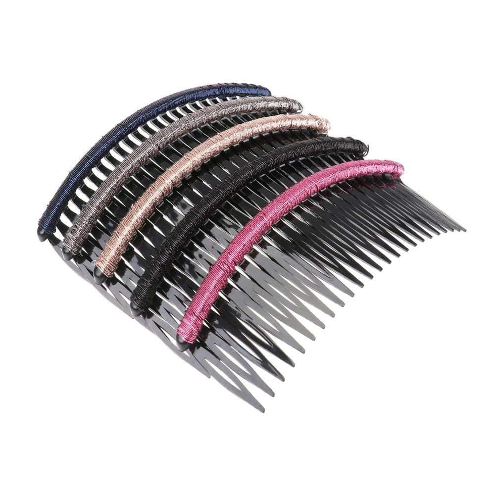 Baluue 10pcs Plastic Hair Comb Women Hair Combs Flat Clips Topper Curly Clips Bun Extensions Bridal Side Slide Random Style