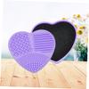 BIUDECO Makeup Brush Cleaning Box Sponge Makeup Cleaning Case Heart Shape Silica Gel Dry Wet Dual Use Case view 2