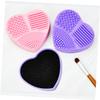 BIUDECO Makeup Brush Cleaning Box Sponge Makeup Cleaning Case Heart Shape Silica Gel Dry Wet Dual Use Case view 4