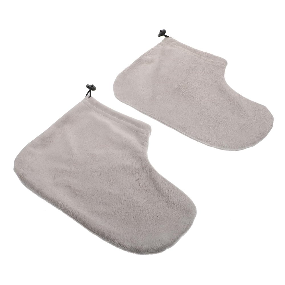 OHPHCALL 1pair Comfortable Paraffin Wax Therapy Foot Covers for Nourishing Skin Care Cloth Material Easy to Wear for Moisturizing Treatments Gray