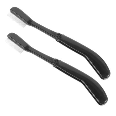 HONMEET 2pcs Portable Eyelash and Eyebrow Comb Reusable Makeup Tool for Lash Separation and Brow Grooming Durable Steel and Material for Home and Professional Use