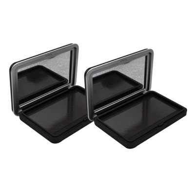 HONMEET 2pcs Sturdy Plastic Eyeshadow Powder Box Refillable Palette Organizers for Makeup Portable Lightweight Storage Case