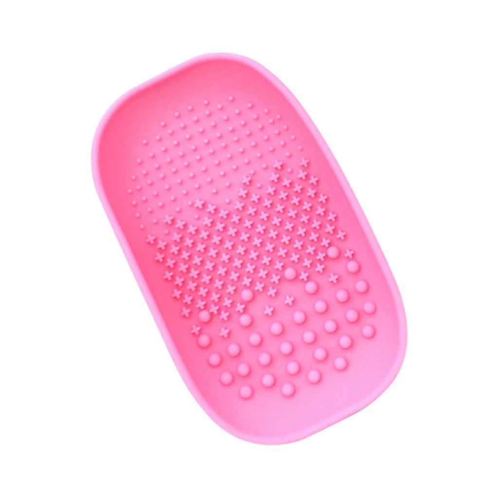 BIUDECO Makeup Brush Cleaning Pad Brush Washing Dish Handheld for Women Random Colors