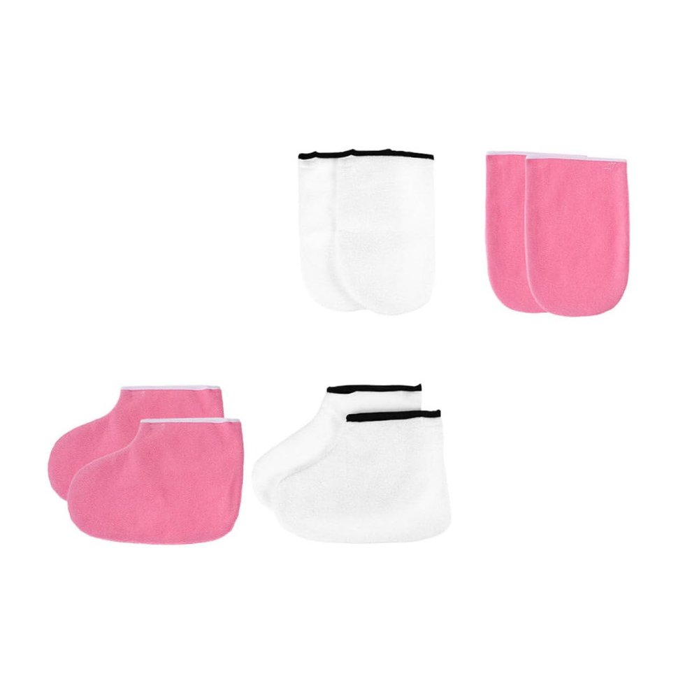 FRCOLOR 2sets Foot Membrane Cover for Dry Cracked Feet Paraffin Wax Treatment Spa Gloves Manicure Gloves Wax Heat