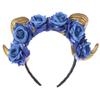 STOBOK Rose Horns Headband for Halloween Floral Headdress Ram Horns Costume Accessory for Parties and Role-play Events view 1