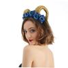STOBOK Rose Horns Headband for Halloween Floral Headdress Ram Horns Costume Accessory for Parties and Role-play Events view 2