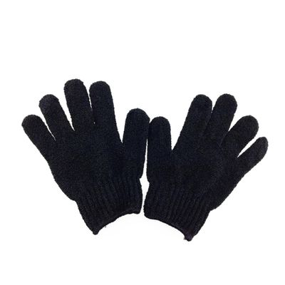 FOYTOKI Bath Exfoliating Gloves for Shower Acrylic Fiber Mitts One Size Black Exfoliating Bath Gloves for Women
