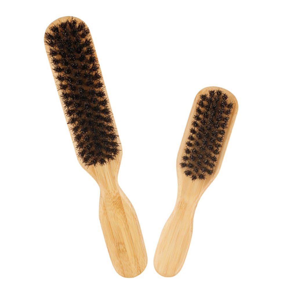 Gogogmee 2pcs Men's Hair Beard Cleaning Brush Set Salon Face Hair Brush Gentle Bristles Barber Hairdressing Portable