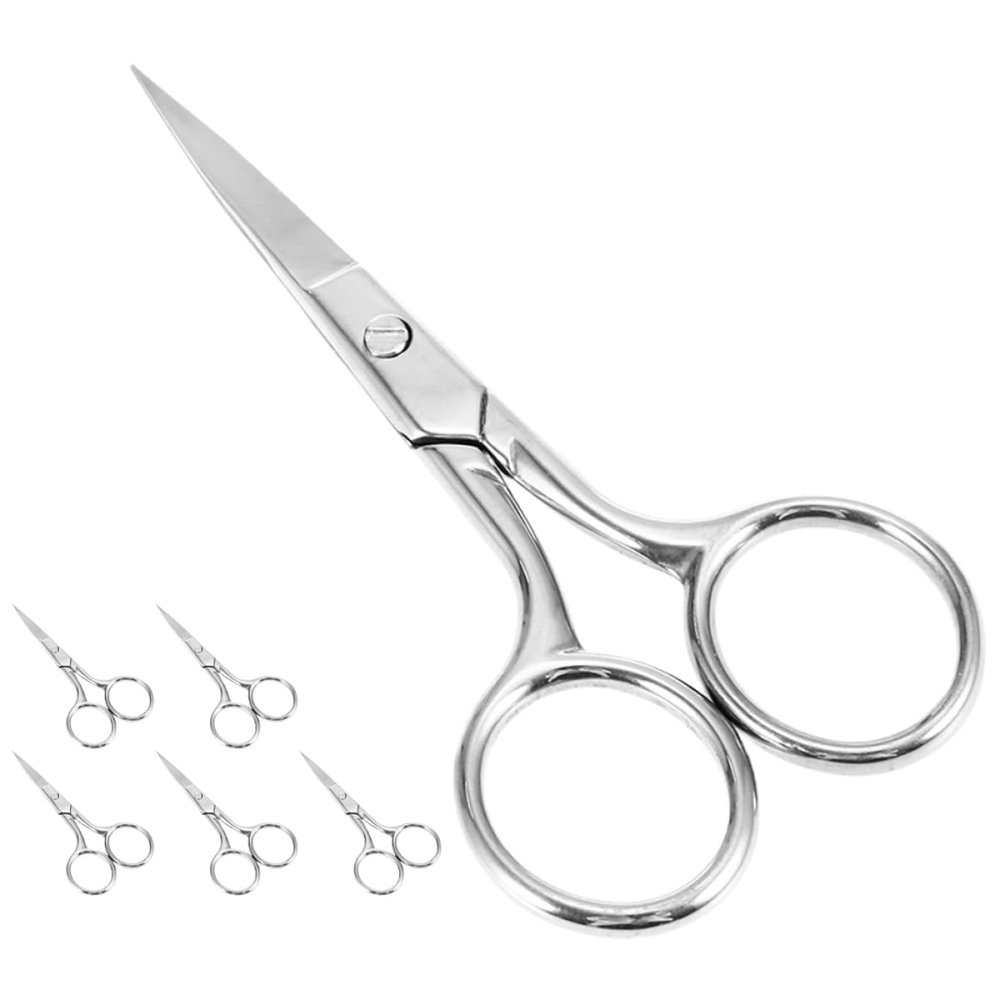 Mikinona Professional Eyebrow Scissors Set 6pcs Mini Stainless Steel Scissors for Facial Hair
