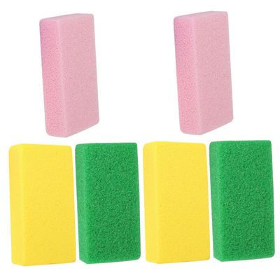 Outanaya 6pcs Foot File Pumice Stone Callus Remover for Feet Ergonomic Design Reusable Exfoliator Tool in Bright Yellow Pink and Green