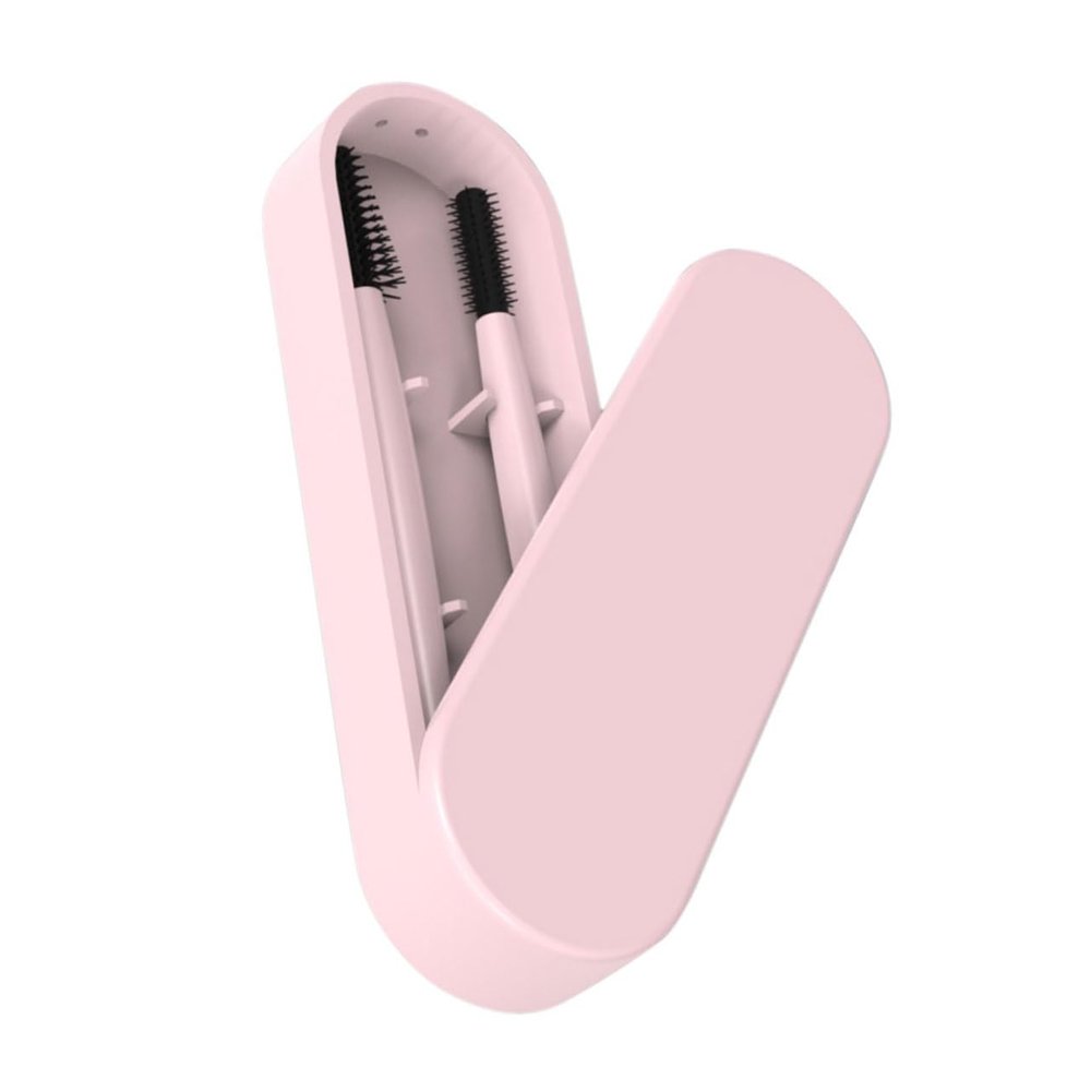 OHPHCALL Portable Pink Eyebrow Grooming Brush and Eyelash Comb Kit with Case Durable Silicone Makeup Tool for Daily Use and Travel Reusable Eyelash Applicator