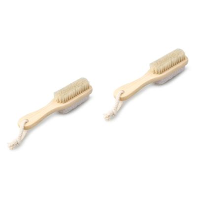 PLAFOPE 2pcs Foot Exfoliating Brush with Bristle Pumice Stone for Healthy Skin