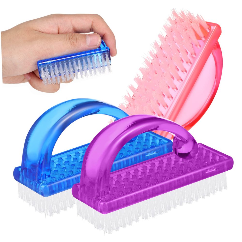 Hohopeti 6pcs Manicure Tools Nail Brush Handle Grip for Nail Art Cleaning Scrubbing Travel