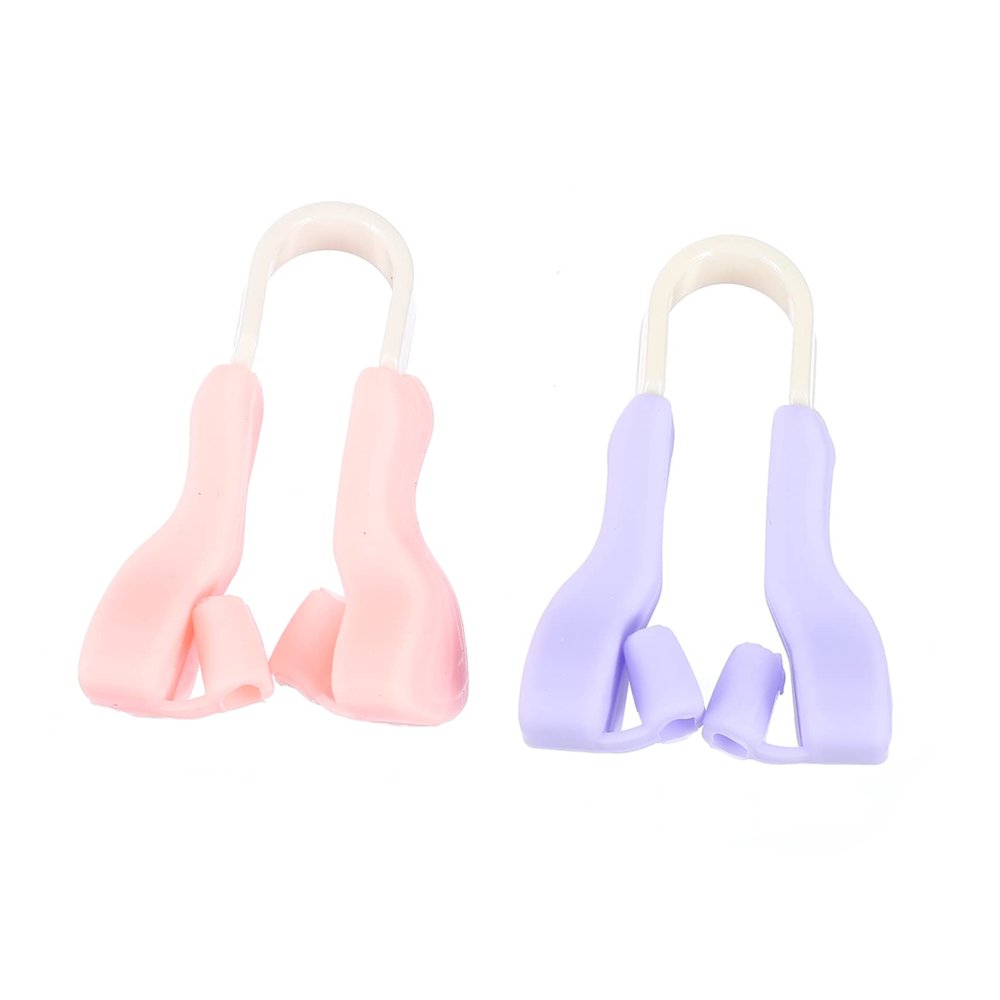 Outanaya 2pcs Nose Shaping Clip Silicone Nose Slimming Device Ergonomic Design for Gentle Lifting and Straightening Beauty Tool for Adults Soft Pink and Elegant Purple