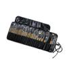 24 Piece Portable Makeup Brush Set with Nylon Bristles and Wood Handles view 1