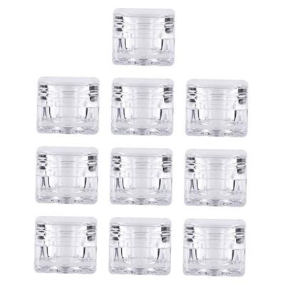 OHPHCALL 10pcs Portable Cream Dispenser Bottles Reusable Travel Jars for Cosmetics Lotion Shampoo Essential Oils