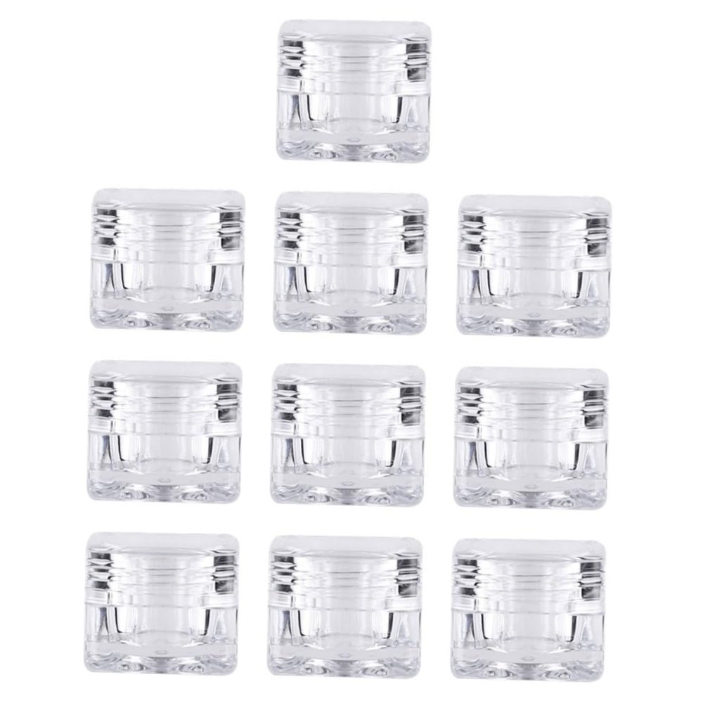 OHPHCALL 10pcs Portable Cream Dispenser Bottles Reusable Travel Jars for Cosmetics Lotion Shampoo Essential Oils
