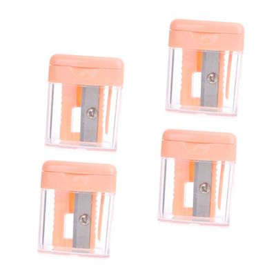 Outanaya 4pcs Eyebrow Pencils Makeup Sharpener Handheld Eyeliner Pen Sharpener Lid for Women