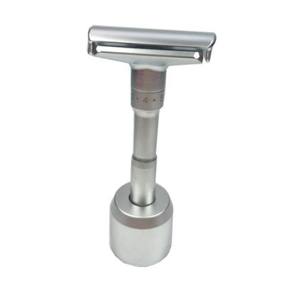 HONMEET Men's Shaving Razor Holder Zinc-based Alloy Bracket Shaver Stand Safety Razor Holder Silver