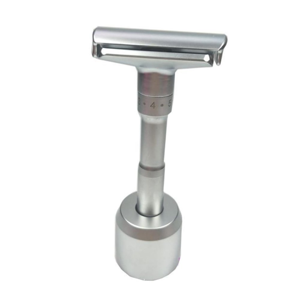 HONMEET Men's Shaving Razor Holder Zinc-based Alloy Bracket Shaver Stand Safety Razor Holder Silver