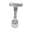 HONMEET Men's Shaving Razor Holder Zinc-based Alloy Bracket Shaver Stand Safety Razor Holder Silver view 1