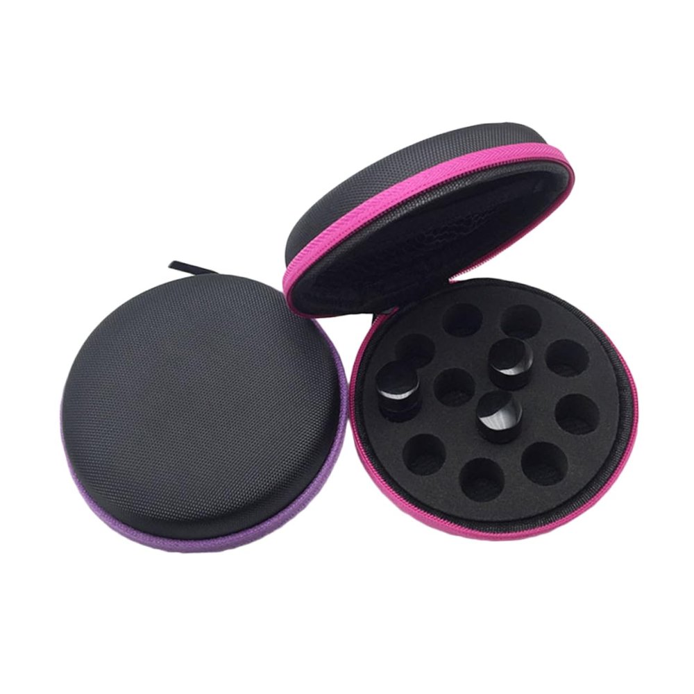 BIUDECO 12 Compartment Essential Oil Storage Bag 2pcs Essential Oil Roller Bottles Case Zipper Portable Durable Random Color
