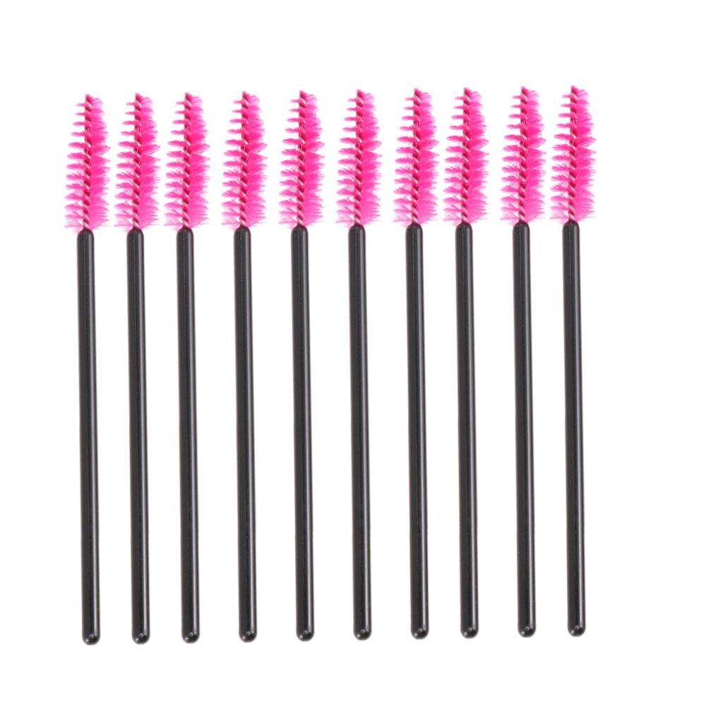 FOYTOKI 100pcs Disposable Mascara Brush Nylon Bristles Lash Extension Supplies Eyelash Curler Makeup Brush