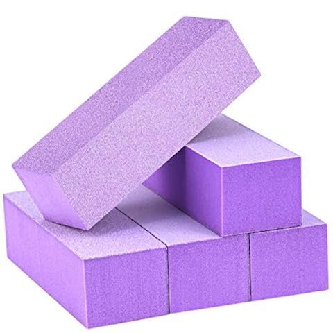 3 Ways Nail Buffer Block, Nail Buffing Sanding Files for Acrylic and Natural Nails Purple. 100 Pieces 80/80 GRIT