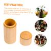 ABOOFAN Essential Oil Holder Wooden Box Single Bottle Storage Case Round Design for Essential Oils Perfumes and More Organizer for Desktop Workbench view 3