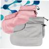 Gogogmee 2pair Cotton Heat Preservation Foot Straps Thermal Insulation Foot Cover for Beauty Salons Light Pink Grey Elastic Bands view 3