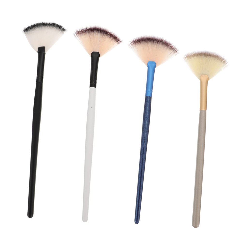 Gogogmee 4pcs Facial Fan Applicator Makeup Brush for Masks Skincare Includes Blue Black White Brushes for Easy Application Precise Use Face