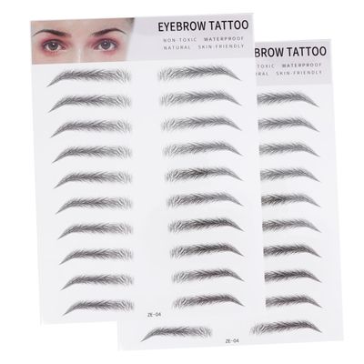 FOYTOKI 2pcs Imitation Eyebrow Stencils for Men Women Temporary Eyebrow Makeup Easy to Apply