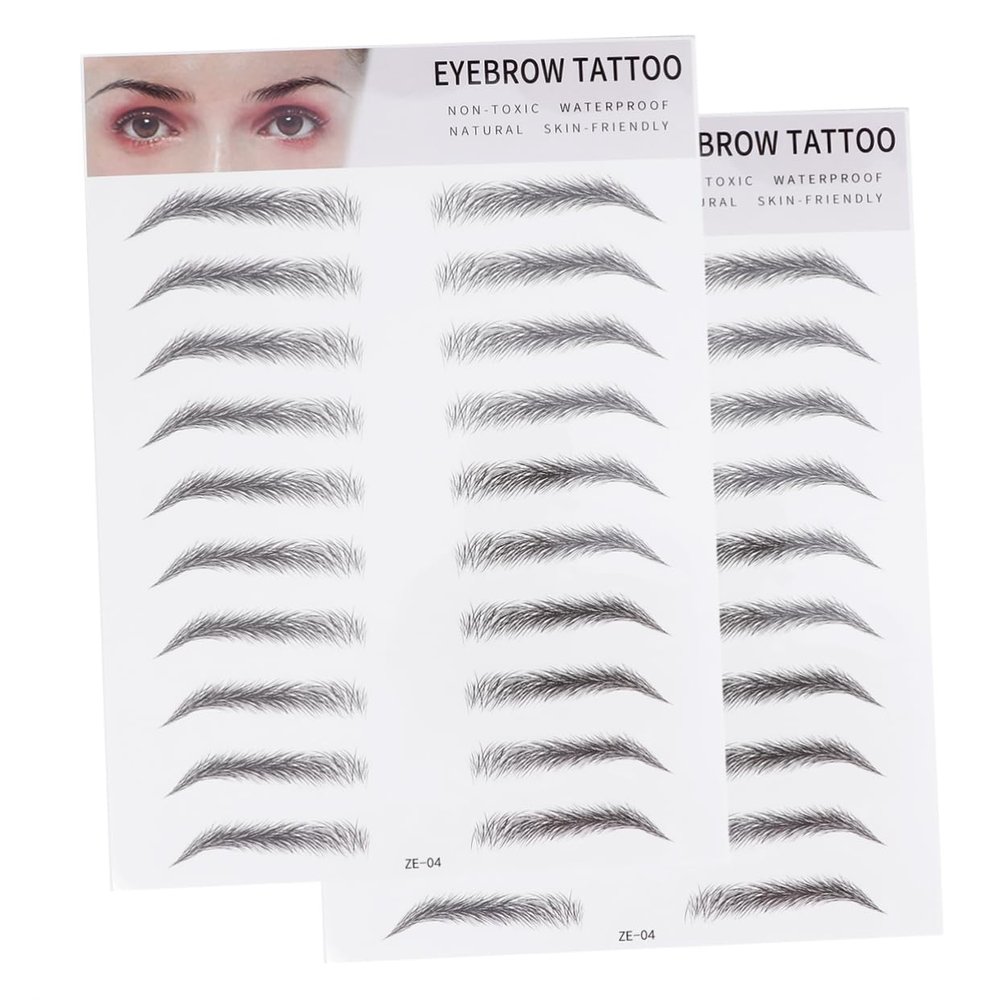 FOYTOKI 2pcs Imitation Eyebrow Stencils for Men Women Temporary Eyebrow Makeup Easy to Apply