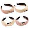 Outanaya 4pcs Stylish Lightweight Straw Headband Women Bow for Spa Date Festival Hair Accessory view 1
